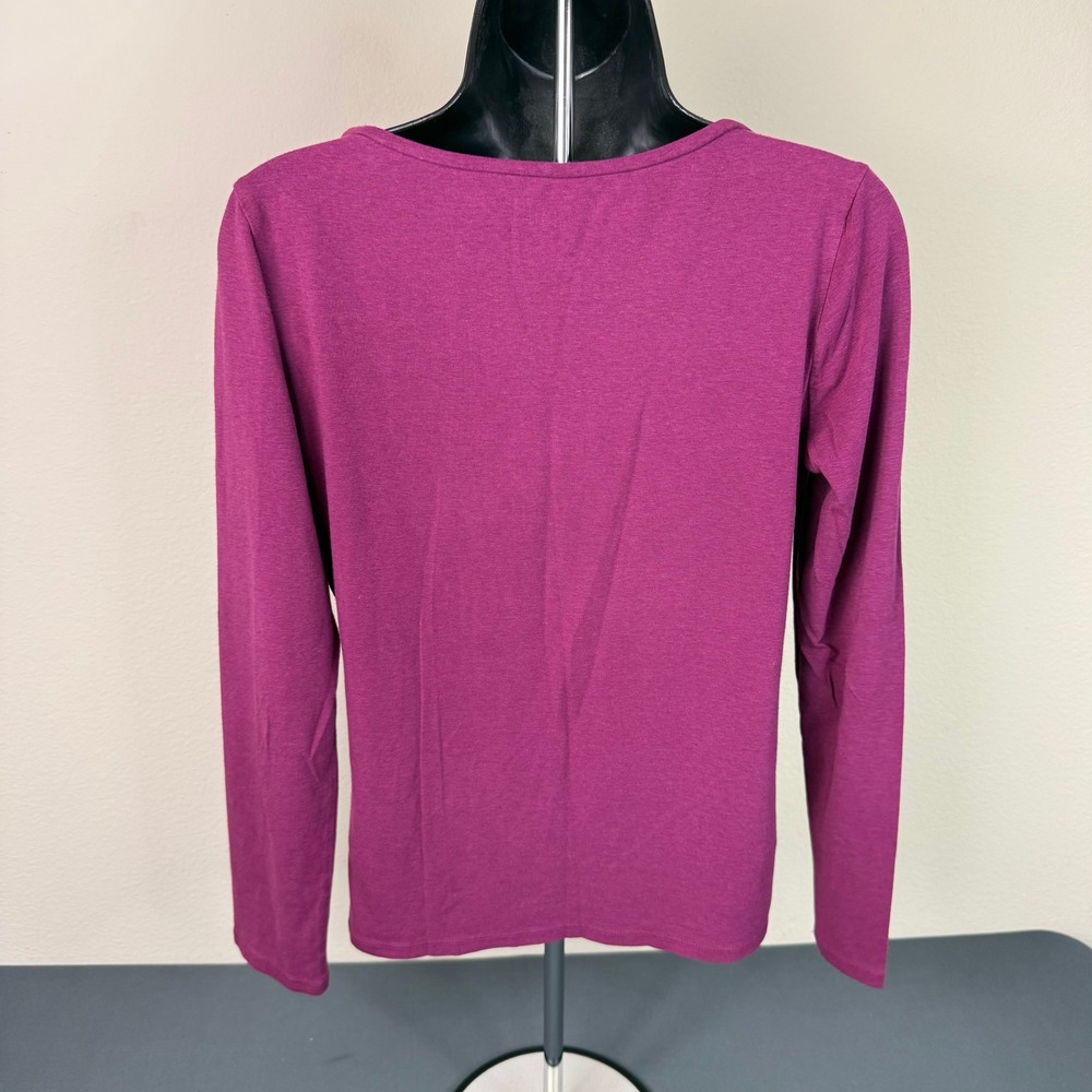 J. Jill Women's Cotton Modal Perfect Layering Tee Long Sleeve Purple Size Medium - Picture 5 of 5
